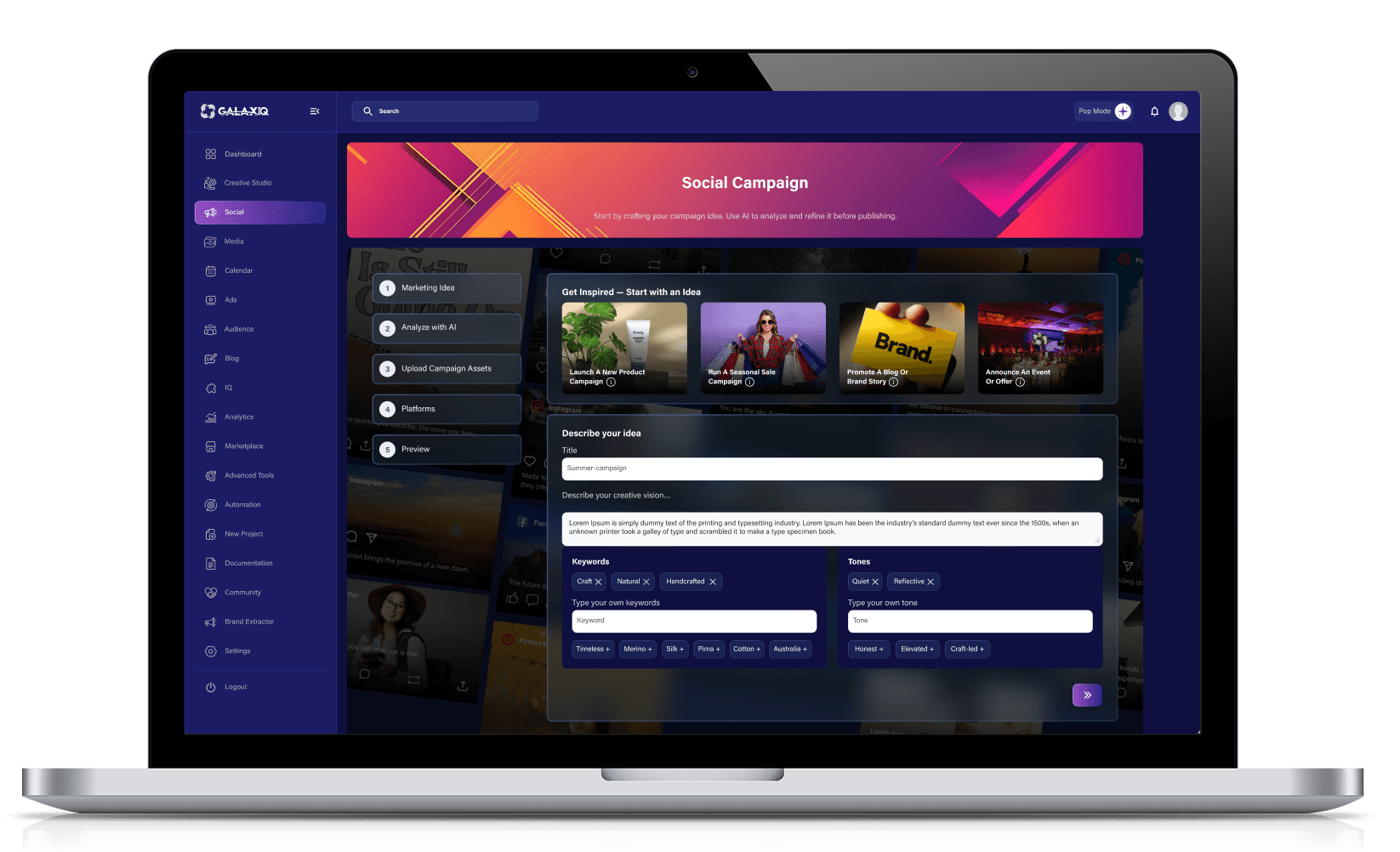 Feature screen content